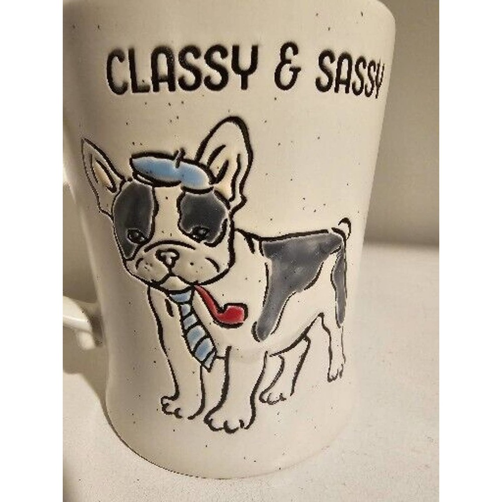 CLASSY & SASSY Frenchie Bulldog Dog Mug by SPECTRUM Designz Coffee 17oz NEW - Picture 2 of 3